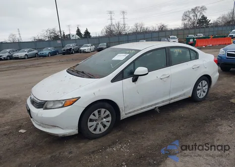 2012 Honda Civic Lx из США, поврежденный, VIN 19XFB2F56CE106922